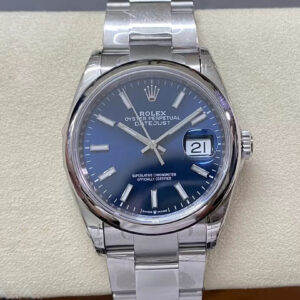 Replica Rolex Datejust M126200-0005 36MM VS Factory Blue Dial Stainless Steel Strap Watch