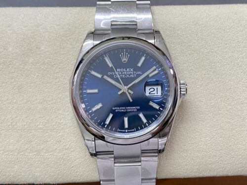 Replica Rolex Datejust M126200-0005 36MM VS Factory Blue Dial Stainless Steel Strap Watch