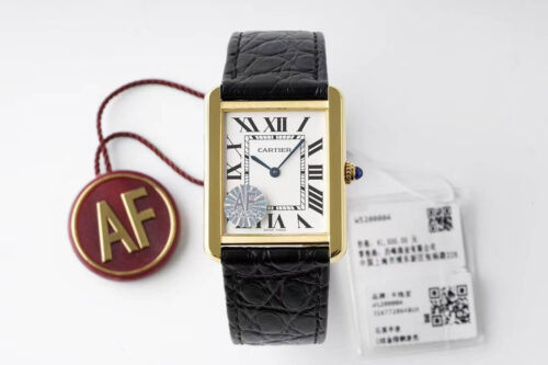 Replica Cartier Tank Quartz W5200004 AF Factory Gold Bezel Watch