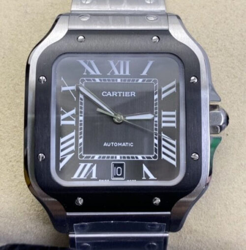Replica Cartier Santos WSSA0037 BV Factory Gray Dial Watch