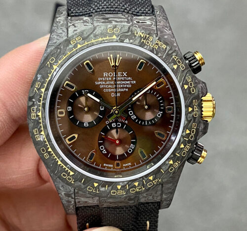 Replica Rolex Daytona Cosmograph Noob Factory Diw Custom Version Black Fabric Strap Watch