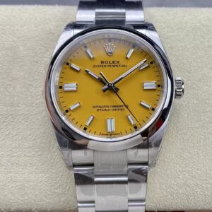 Replica Rolex Oyster Perpetual M126000-0004 36MM VS Factory Yellow Dial Stainless Steel Strap Watch
