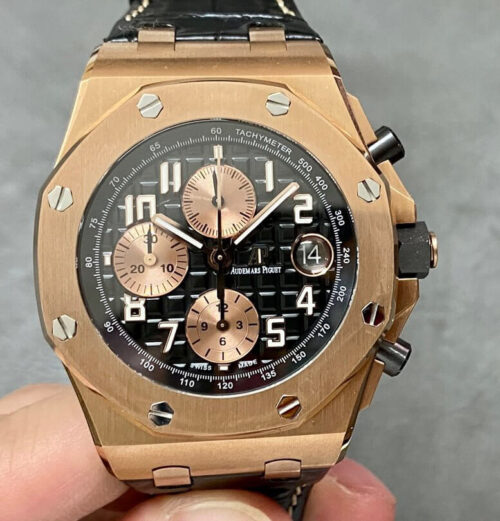Replica Audemars Piguet Royal Oak Offshore 26470OR.OO.A002CR.02 APF Factory Black Leather Strap Watch