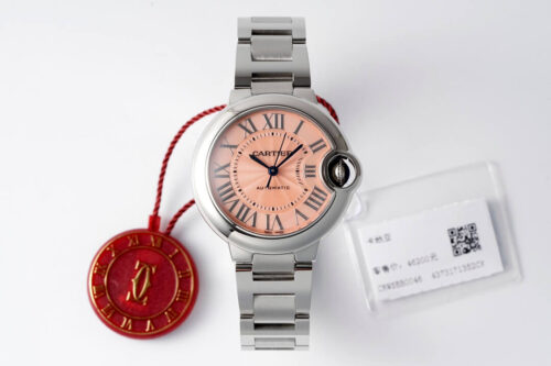 Replica Ballon Bleu De Cartier WSBB0046 33MM AF Factory Stainless Steel Pink Dial Watch