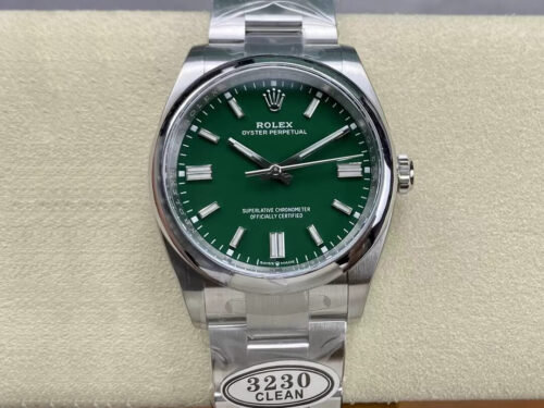 Replica Rolex Oyster Perpetual M126000-0005 36MM Clean Factory Green Dial Watch