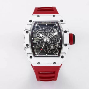 Replica Richard Mille RM35-01 BBR Factory White Bezel Red Strap Watch