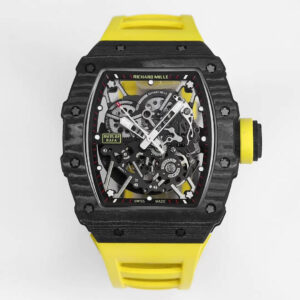 Replica Richard Mille RM35-02 BBR Factory Skeleton Dial Yellow Strap Watch