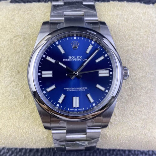 Replica Rolex Oyster Perpetual M124300-0003 41MM 1:1 Best Edition Clean Factory Blue Stainless Steel Dial Watch