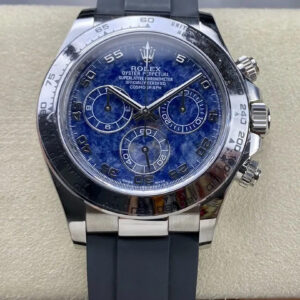 Replica Rolex Cosmograph Daytona Clean Factory Sodalite Blue Dial Rubber Strap Watch