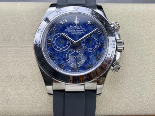 Replica Rolex Cosmograph Daytona Clean Factory Sodalite Blue Dial Rubber Strap Watch