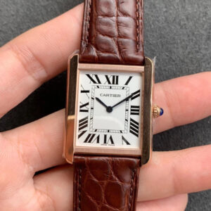 Replica Cartier Tank W5200024 K11 Factory Brown Strap Watch