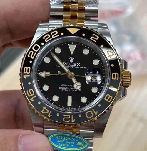 Replica Rolex GMT Master II M126713grnr-0001 Clean Factory Black Dial Watch