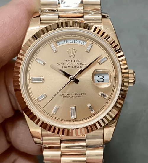 Replica Rolex Day Date M228235-0004 GM Factory Gold Strap Watch