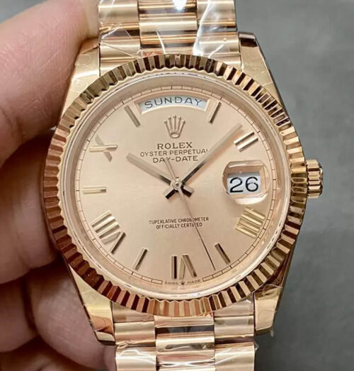 Replica Rolex Day Date M228235-0001 GM Factory Rose Gold Case Watch
